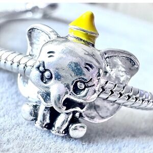 Silver Dumbo Elephant Bead Charm fits PANDORA